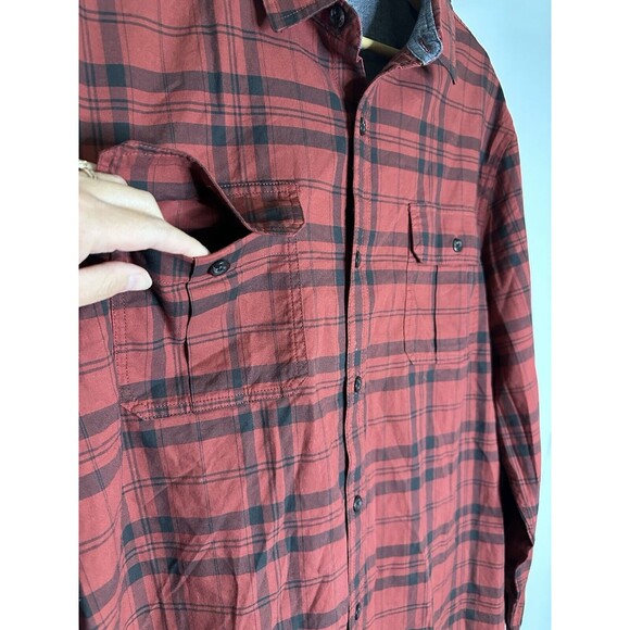 Alesbury Men's Red Black Plaid Button Up Long Sleeve Slim Shirt SIZE LARGE SLIM - Picture 3 of 8
